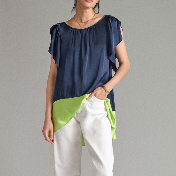 Anthropologie Tops - Anthropologie Maeve Colorblocked Tunic Blouse